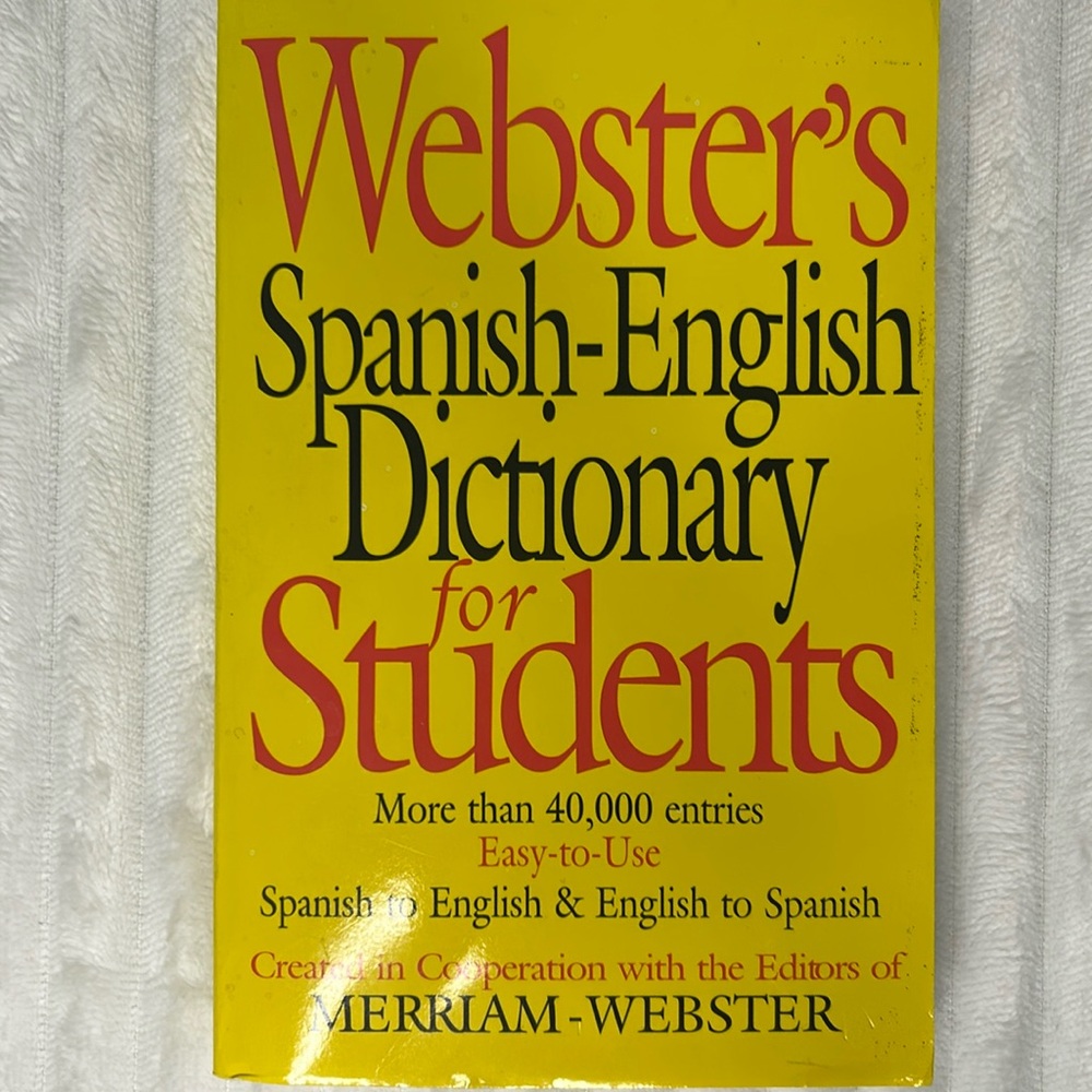Free w/ Purchase 1998 Vintage Webster's Spanish/English Dictionary Student